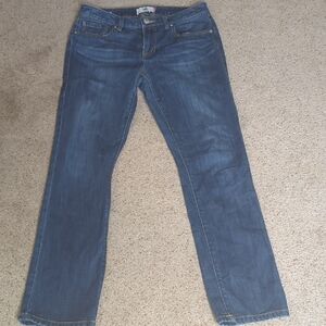 CAbi Women's Boot-Cut Jeans in Dark Blue Denim